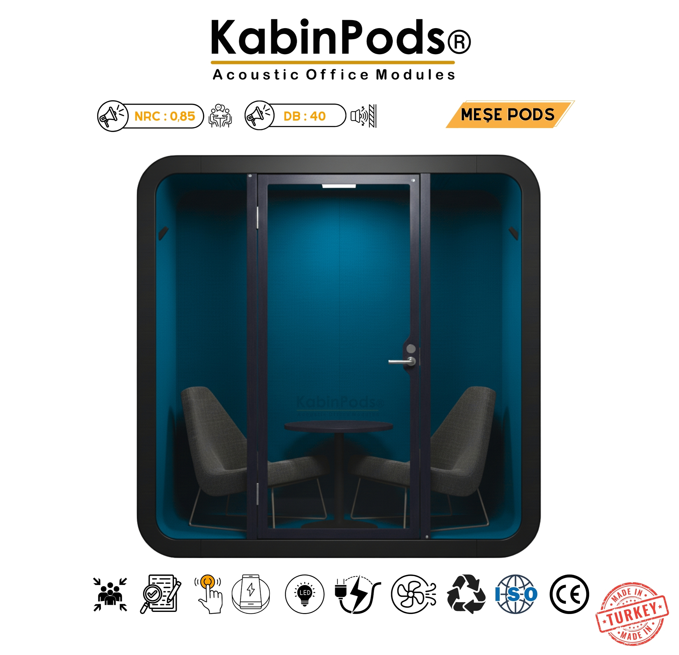 Akustik Ofis Kabini - Ses Yalıtımlı Profesyonel Ofis Telefon Görüşme Kabini Modelleri