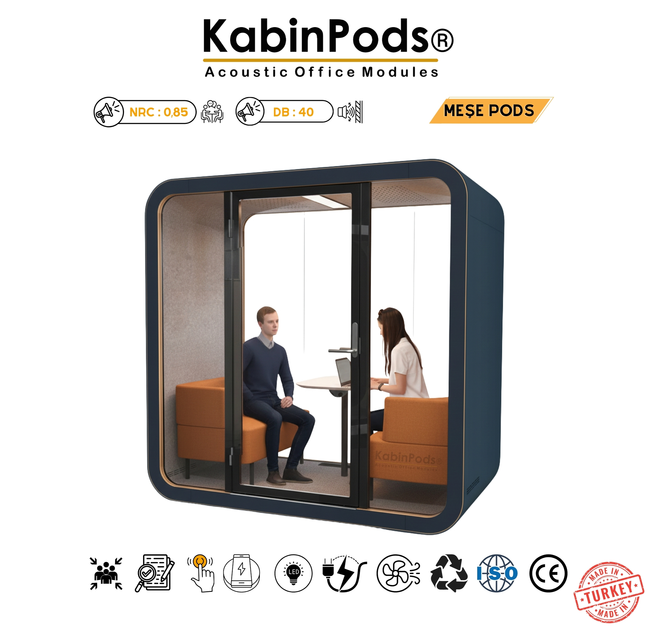 Akustik Ofis Kabini 2 - Yüksek Ses İzolasyonlu Modern Ofis Kabini ve Özellikleri